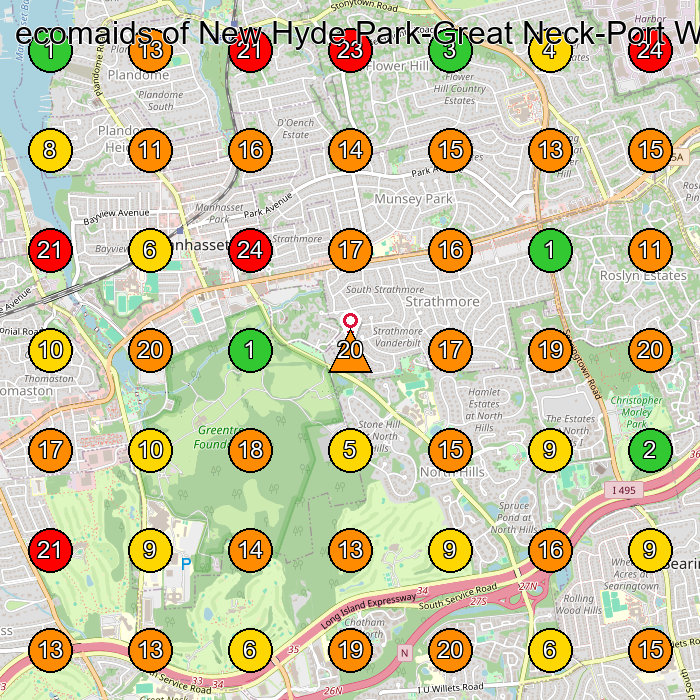 ecomaids of New Hyde Park-Great Neck-Port Washington House Cleaning Service GeoGrid ranking map for None